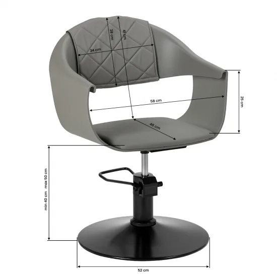 Hair System Halo sivo frizersko stolce sivo — slika 2