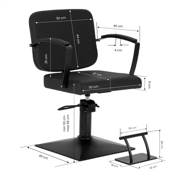 Frizerska stolica Hair System Edge noir black — slika 2