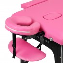 BALANCE wooden folding massage table 2 segment pink and black