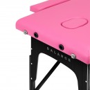 BALANCE wooden folding massage table 2 segment pink and black
