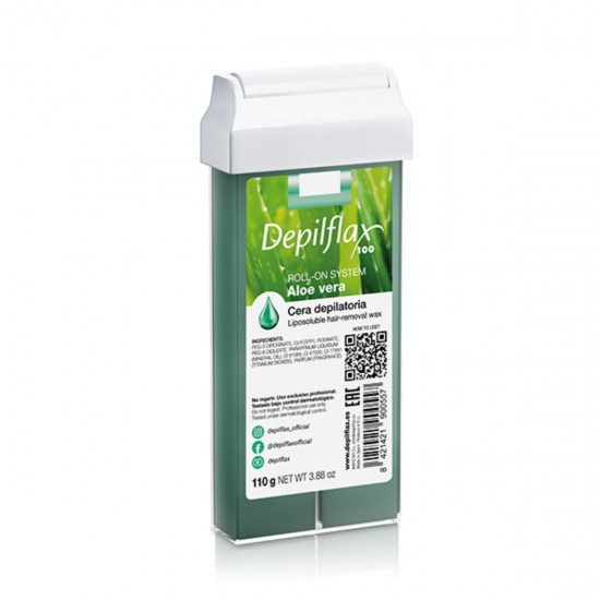 Depilflax 100 vosak za depilaciju, aloe vera roll, 110 g