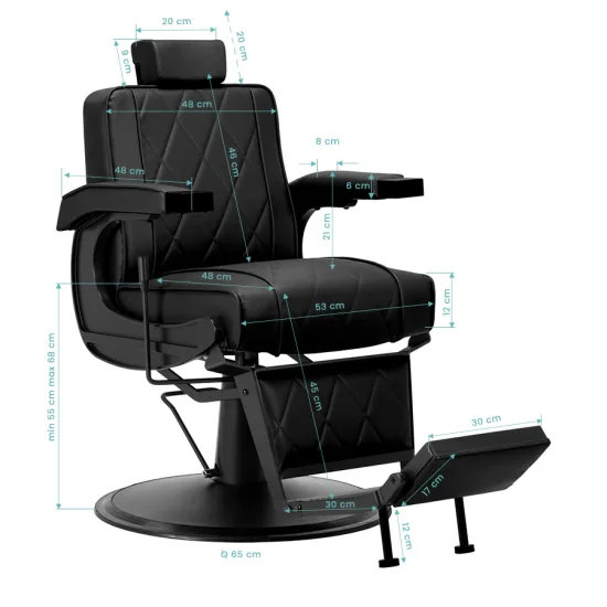 Hair System brijačka stolica BM88066B crna — slika 16