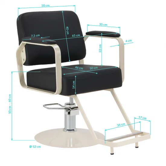 Frizerska stolica Omega Aurora crna — slika 11