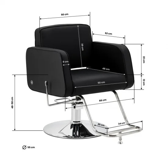 Frizerska stolica Omega Andromeda crna — slika 11