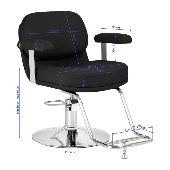 Frizerska stolica Omega Astra crna — slika 10