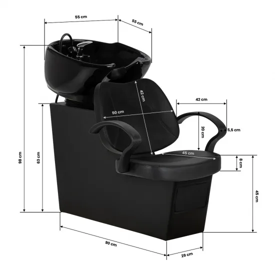 Jedinica za pranje kose Hair System Borneo black — slika 11