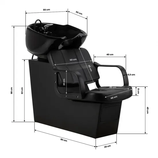 Hairdressign Wash Unit Hair System Komodo Black — slika 12