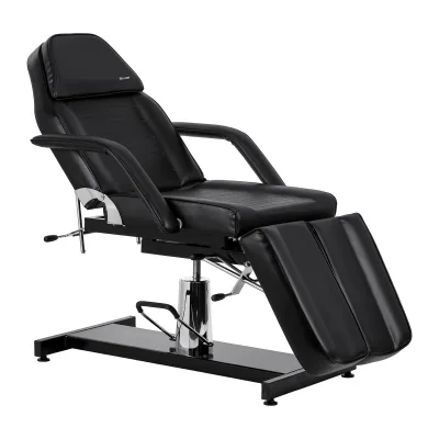 Hidraulična kozmetička stolica za pedikuru Sillon 210 s funkcijom ljuljanja i podijeljenim osloncem za noge crna