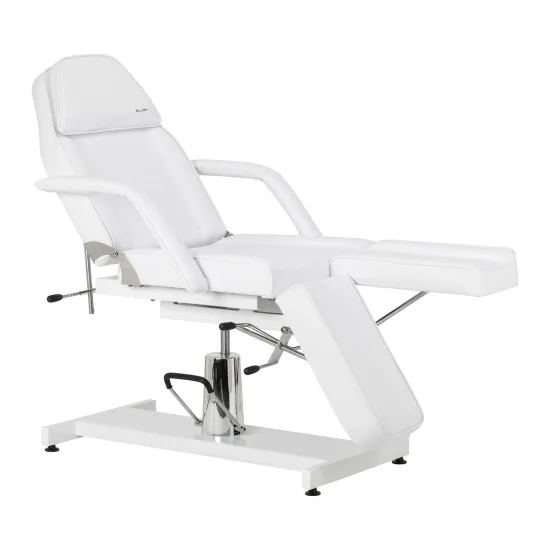 Hidraulična kozmetička stolica za pedikuru Sillon 210 s funkcijom ljuljanja i podijeljenim naslonom za noge bijela — slika 2