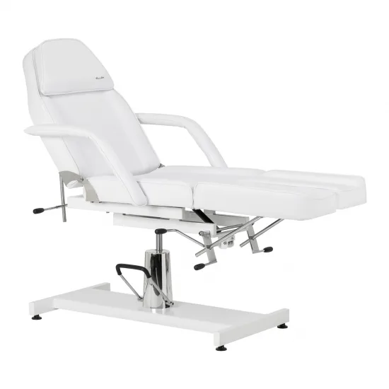 Hidraulična kozmetička stolica za pedikuru Sillon 210 s funkcijom ljuljanja i podijeljenim naslonom za noge bijela — slika 3