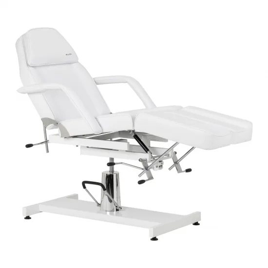 Hidraulična kozmetička stolica za pedikuru Sillon 210 s funkcijom ljuljanja i podijeljenim naslonom za noge bijela — slika 4