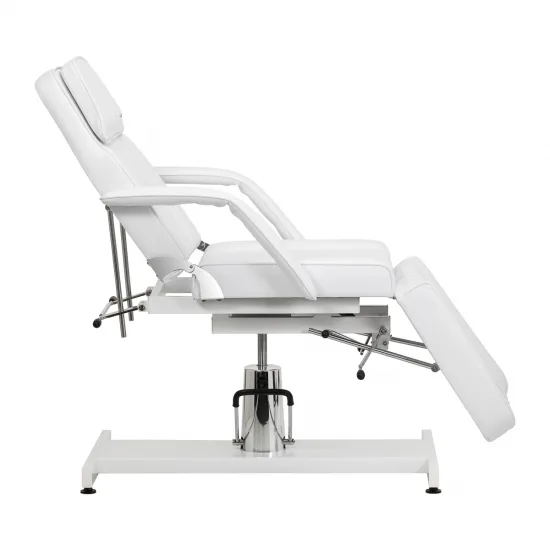 Hidraulična kozmetička stolica za pedikuru Sillon 210 s funkcijom ljuljanja i podijeljenim naslonom za noge bijela — slika 7