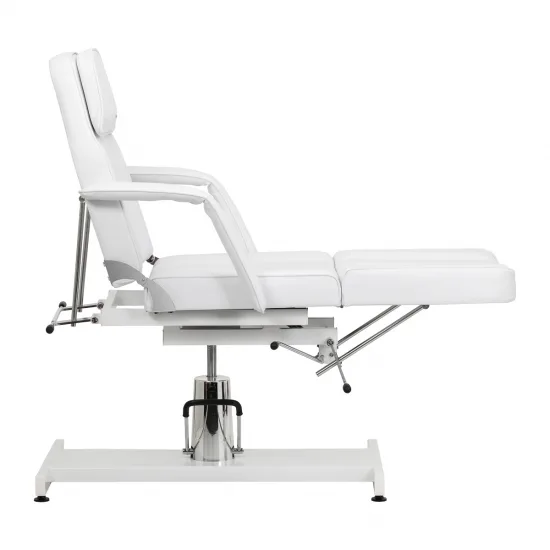 Hidraulična kozmetička stolica za pedikuru Sillon 210 s funkcijom ljuljanja i podijeljenim naslonom za noge bijela — slika 8