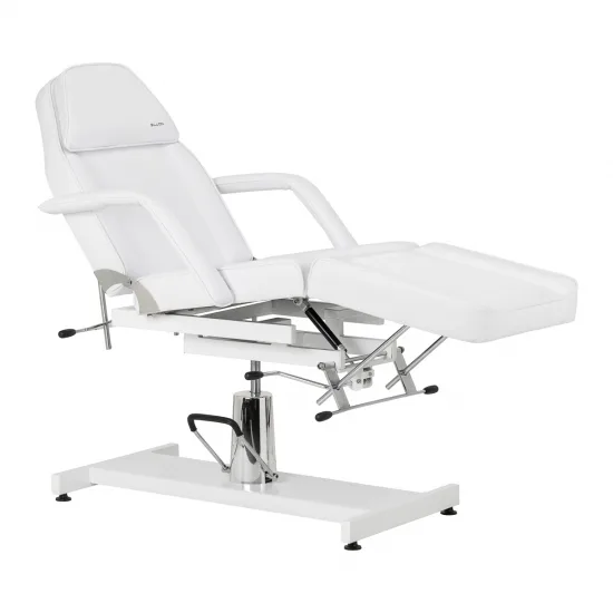 Hidraulična kozmetička stolica Sillon 210 s postoljem bijela — slika 3