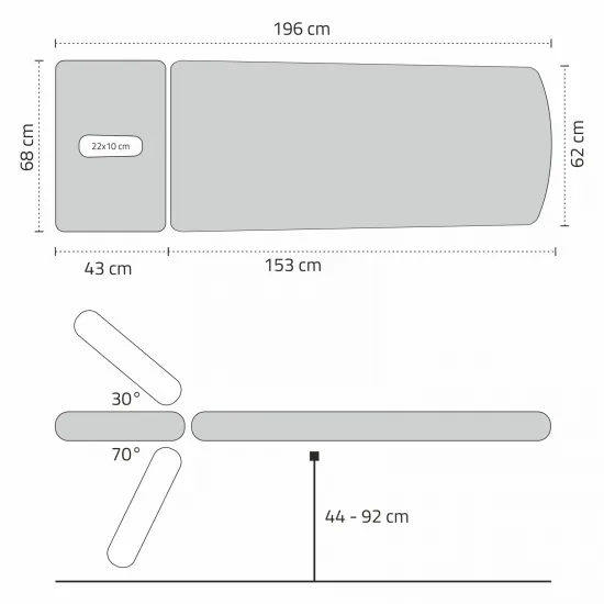 Stacionarni stol za masažu Agila 2 Touch Core k322 siva — slika 16
