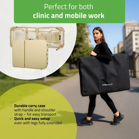 Prijenosni stol za masažu Bianca Comfy Base K533 bež — slika 4