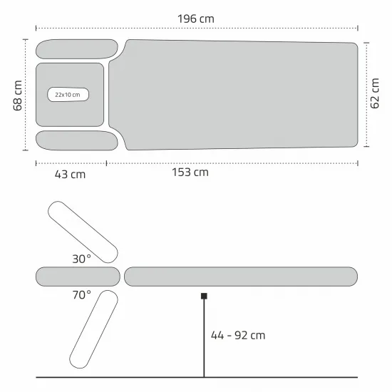 Stacionarni stol za masažu Agila 4 Touch Core k322 siva — slika 8