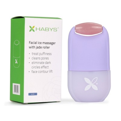 Masažer za lice s ledom i kamenom, HABYS, ljubičasta M