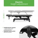 Fortis 5 ERGO stol za tretmane, električno podešavanje, ručni daljinski upravljač, ERGO jastuk za lice, kotači, nasloni za ruke, k722 siva