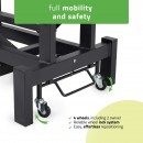 Fortis 5 ERGO stol za tretmane, električno podešavanje, ručni daljinski upravljač, ERGO jastuk za lice, kotači, nasloni za ruke, k722 siva