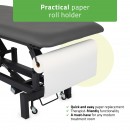 Fortis 5 ERGO stol za tretmane, električno podešavanje, ručni daljinski upravljač, ERGO jastuk za lice, kotači, nasloni za ruke, k722 siva