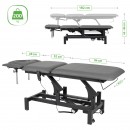 Fortis 5 ERGO stol za tretmane, električno podešavanje, ručni daljinski upravljač, ERGO jastuk za lice, kotači, nasloni za ruke, k722 siva