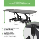 Fortis 2 ERGO stol za tretmane, električno podešavanje visine s nožnom komandom, ERGO jastuk, k722 siva