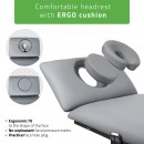 Fortis 2 ERGO stol za tretmane, električno podešavanje visine s nožnom komandom, ERGO jastuk, k722 siva