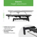 Fortis 5 ERGO stol za tretmane, električno podešavanje visine s nožnom komandom, ERGO jastuk, k722 siva