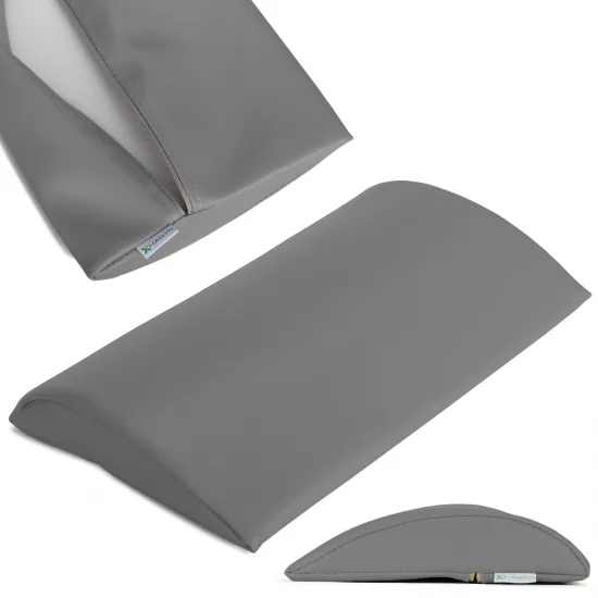 Poluokrugli jastuk za lumbalni dio 40x25x5 mekani k322 sivi
