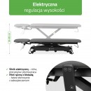 Evero Cross X4 ERGO terapijski stol, električno podešavanje visine s ručnim daljinskim upravljačem, ERGO jastuk, Touch Core k322 siva boja