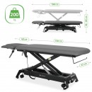 Evero Cross X4 ERGO terapijski stol, električno podešavanje visine s ručnim daljinskim upravljačem, ERGO jastuk, Touch Core k322 siva boja