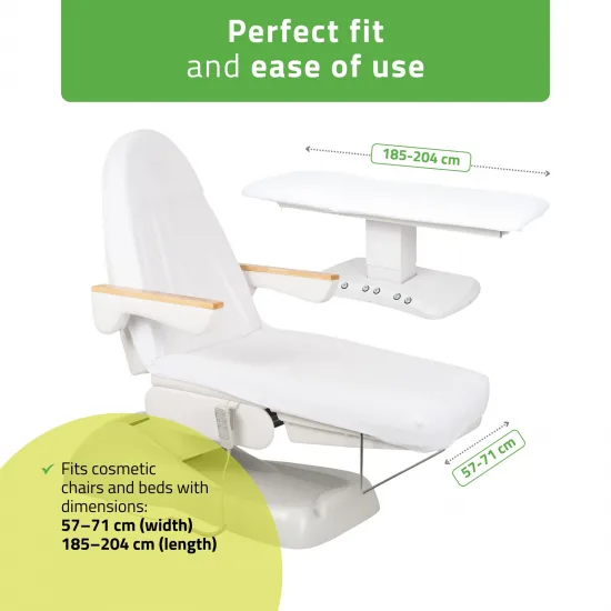 Terry sheet with elastic and ties for cosmetic chair, white — slika 2