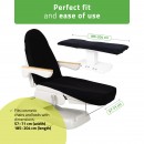 Terry sheet with elastic and ties for cosmetic chair, black