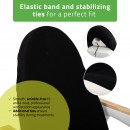 Terry sheet with elastic and ties for cosmetic chair, black