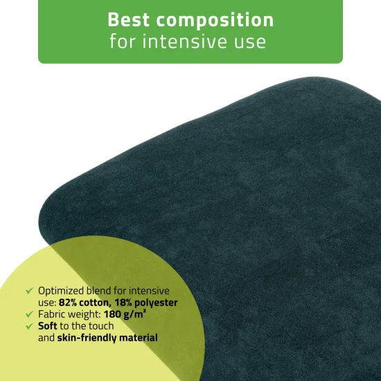 Terry sheet with elastic and ties for cosmetic chair, bottle green — slika 3