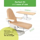 Terry sheet with elastic and ties for cosmetic chair, creamy latte