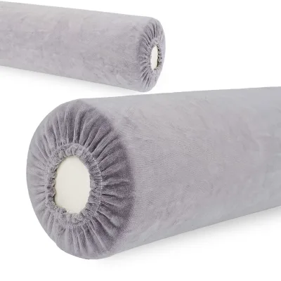 Velour cover with elastic for bolster, 15 × 60 cm graphite