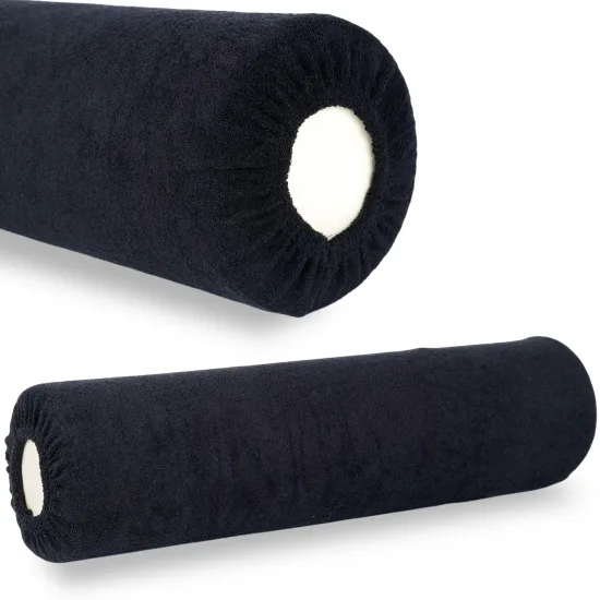 Terry cover for bolster, 15 × 60 cm black