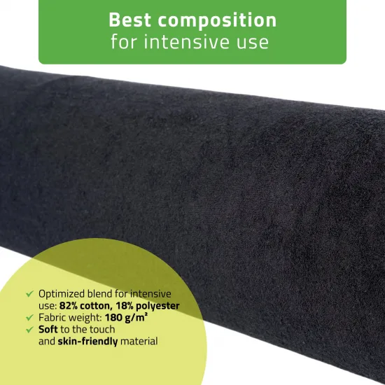 Terry cover for bolster, 15 × 60 cm black — slika 3