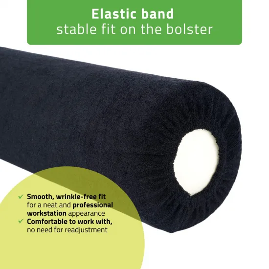 Terry cover for bolster, 15 × 60 cm black — slika 4