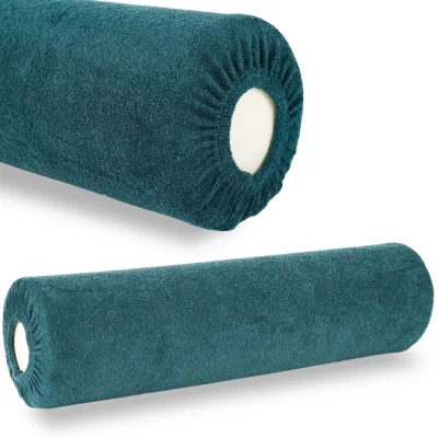 Terry cover for bolster, 15 × 60 cm bottle green