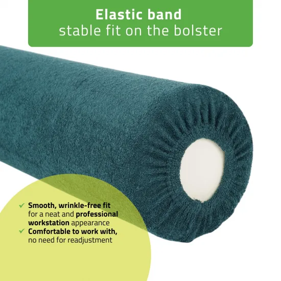 Terry cover for bolster, 15 × 60 cm bottle green — slika 4