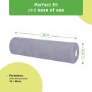 Terry cover for bolster, 15 × 60 cm gray