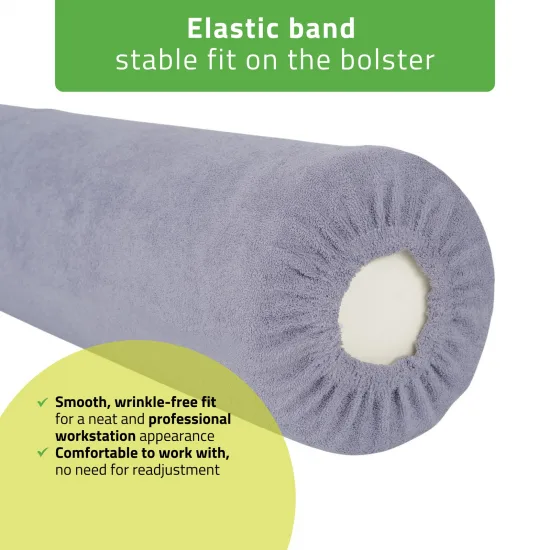 Terry cover for bolster, 15 × 60 cm gray — slika 4