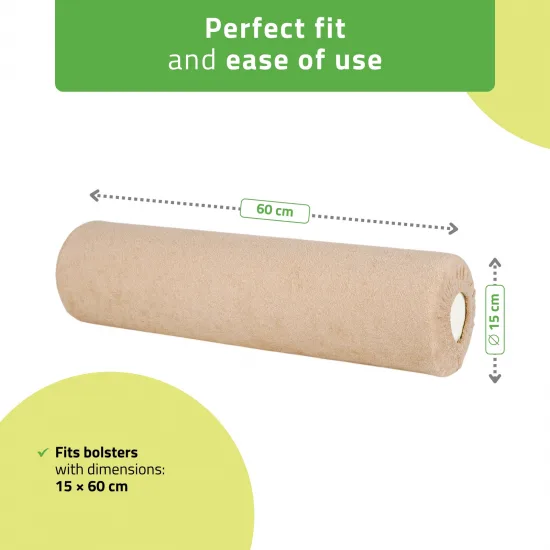 Terry cover for bolster, 15 × 60 cm creamy latte — slika 2