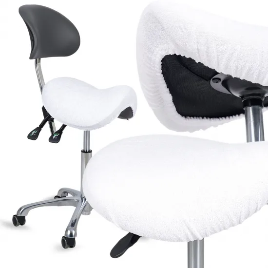 Terry cover with elastic for stool, white