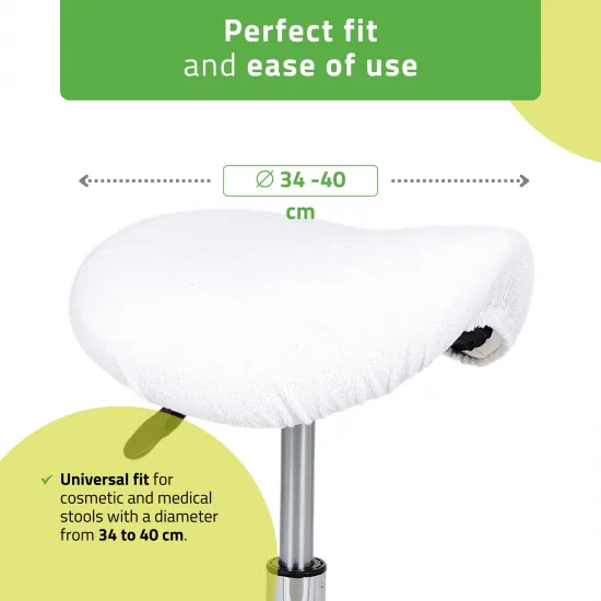 Terry cover with elastic for stool, white — slika 2