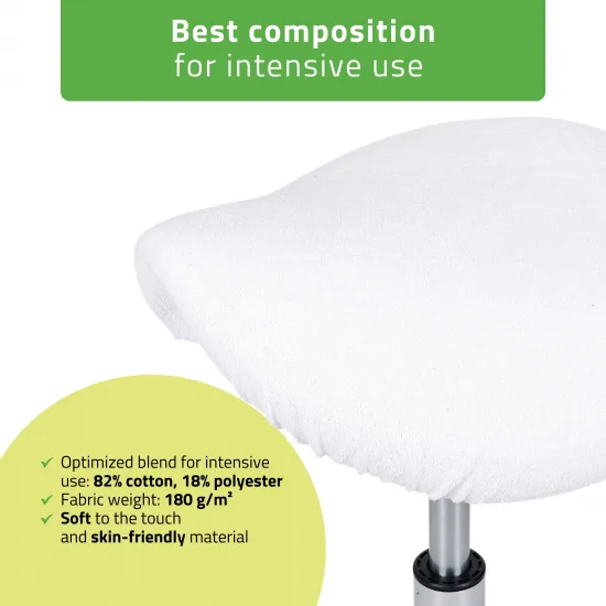 Terry cover with elastic for stool, white — slika 3