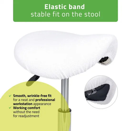 Terry cover with elastic for stool, white — slika 4